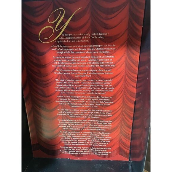 Beauty & Beast on Broadway Belle 19844 Disney Bear & Doll Convention 1998 Barbie - Picture 6 of 10